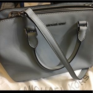 Michael Kors light blue/grayish blue purse